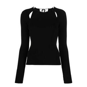 LVIR Cut Out Pullover Casual Stretch Long Sleeve Soft Knit Top Size Medium